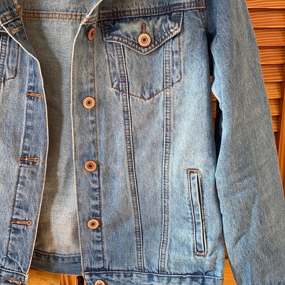 fur collar forever 21 denim jacket - Picture 5 of 6